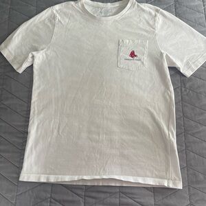 Vineyard Vines White Tee with Boston Red Sox logo
